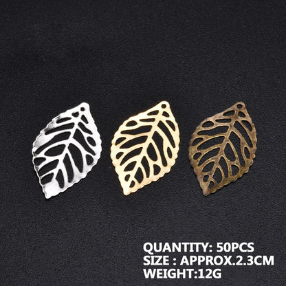 Hojas de Filigrana de Metal para Manualidades - Accesorios de Boda, Colgantes, Corona de Novia, 50 Unidades