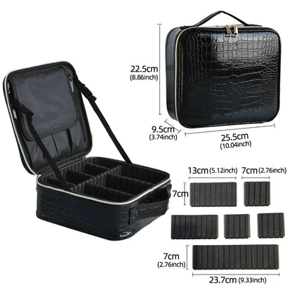 Neceser Multifuncional de Viaje para Mujeres - Estuche de Maquillaje Portátil de PU