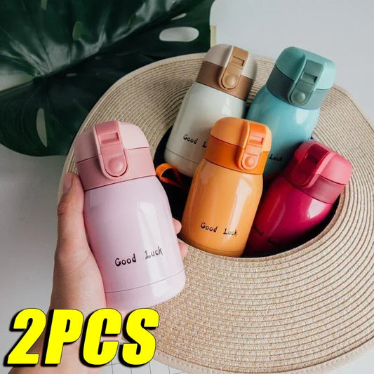 Mini Termo Portátil Cute Goodluck - Pequeño y Creativo, Botella de Agua de Bolsillo con Aislamiento, 1 o 2 Piezas