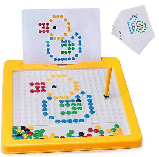 Pizarra Magnética para Niños - Tablero de Dibujo con Lápiz Magnético y Perlas, Juguete Educativo Montessori para Viajes