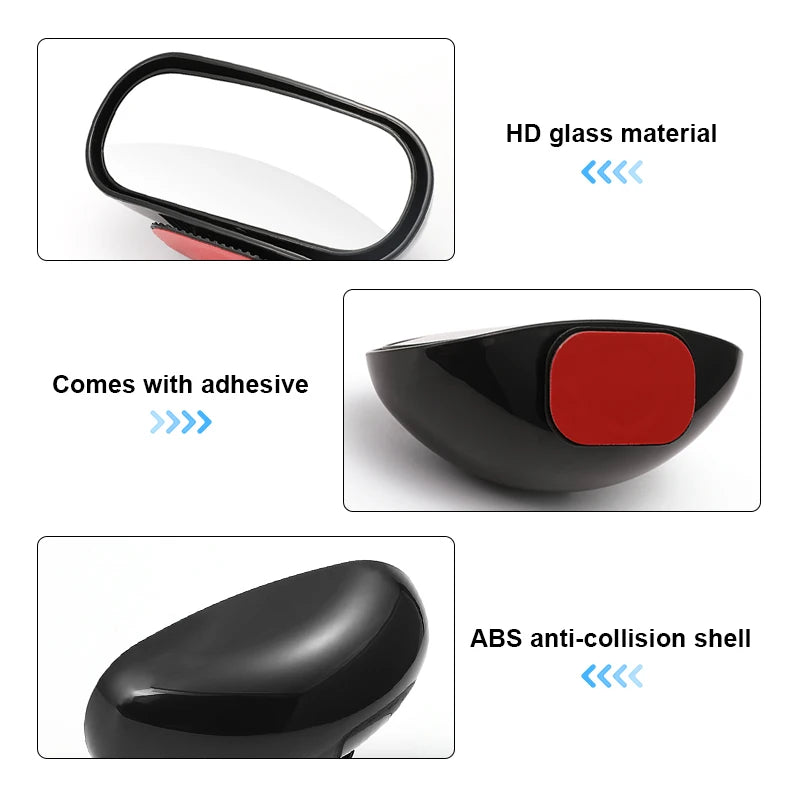 Espejo Retrovisor Lateral 360° Ajustable para Coche SEAMETAL | Espejo de Ángulo Amplio para Estacionamiento y Punto Ciego