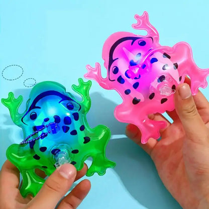 Miniglobo de Rana que Brilla en Rosa - Juguete Inflable Duradero para Niños y Adolescentes