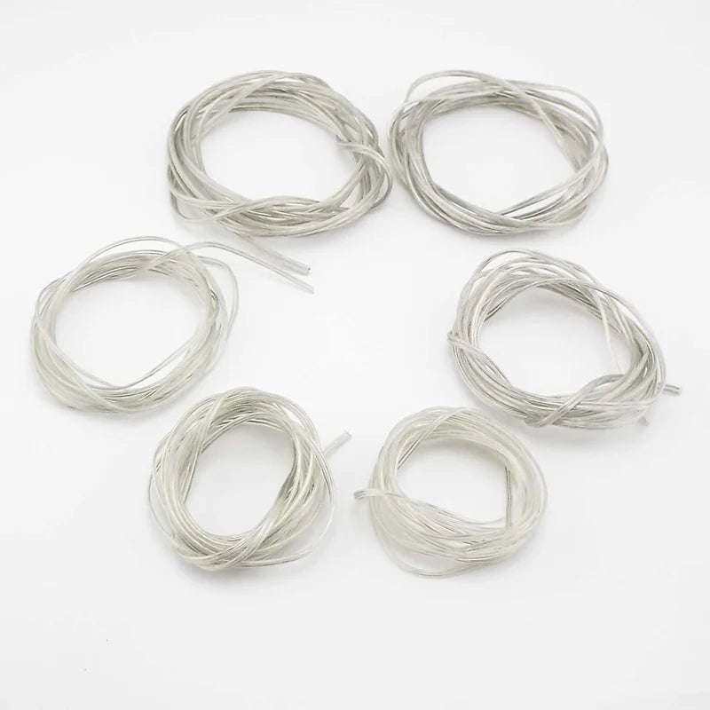 Cable de Cobre de 2 Núcleos Paralelo Transparente, Línea Plana de Alimentación CC para Tira de Luz LED, 1A-7A, 28-18AWG