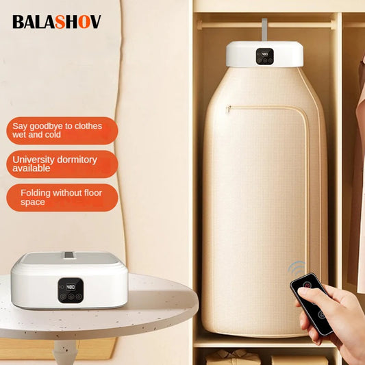 Secadora Multifuncional con Control Remoto - Secadora de Ropa Eléctrica para el Hogar con Armario, Temporizador y Calefactor de Aire