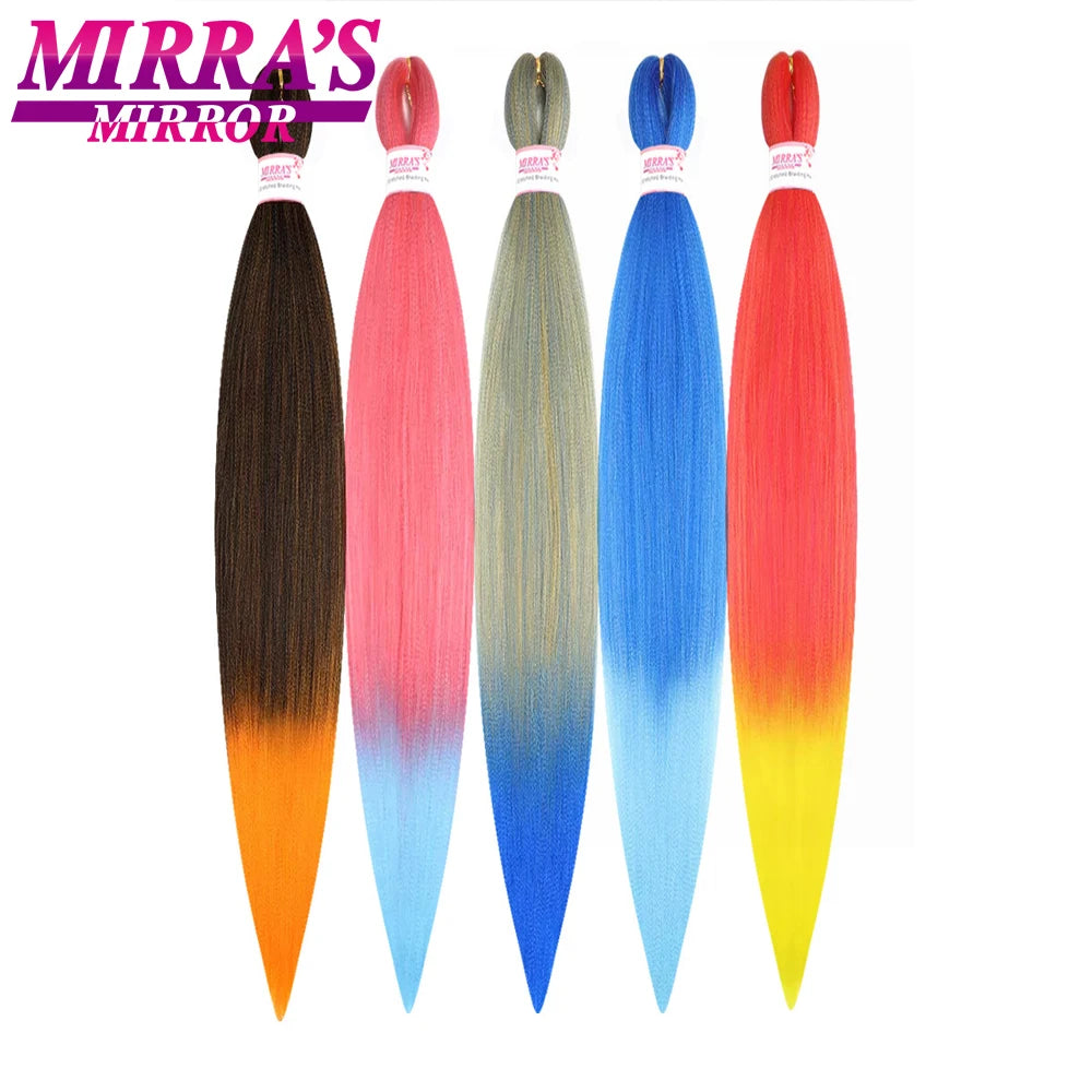 Extensiones de cabello trenzado sintético Rosa Jumbo, 28 pulgadas, amarillo, azul, verde, naranja, rojo, morado