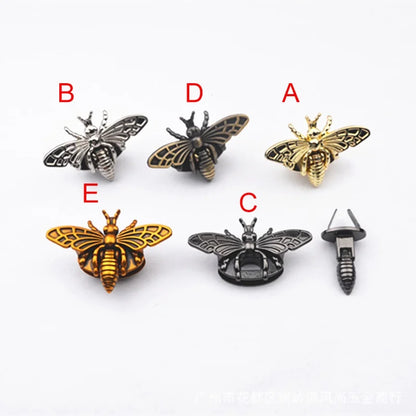 Broche de Metal en Forma de Abeja para Cierres de Bolsos, Accesorio Retro para DIY, para Bolsos de Cuero y Carteras