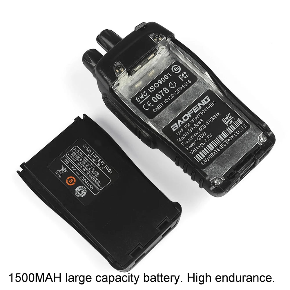 10PCS Walkie Talkie Baofeng 888S UHF 400-470MHz | Radio Bidireccional 5W Profesional de Largo Alcance para Seguridad