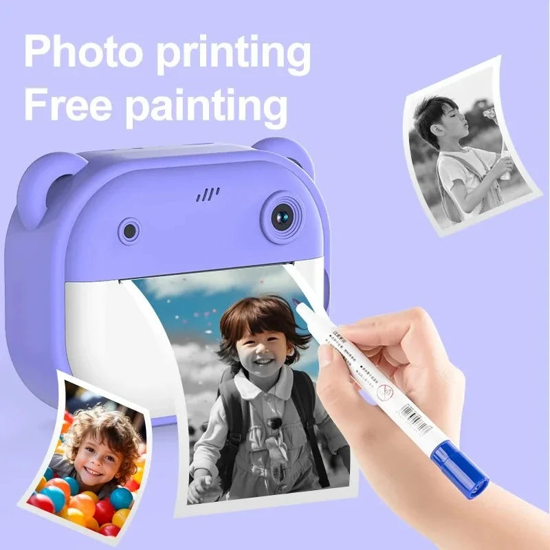 Cámara Digital Instantánea para Niños, Cámara de Impresión Térmica con Foto Instantánea + Tarjeta de Memoria de 32G