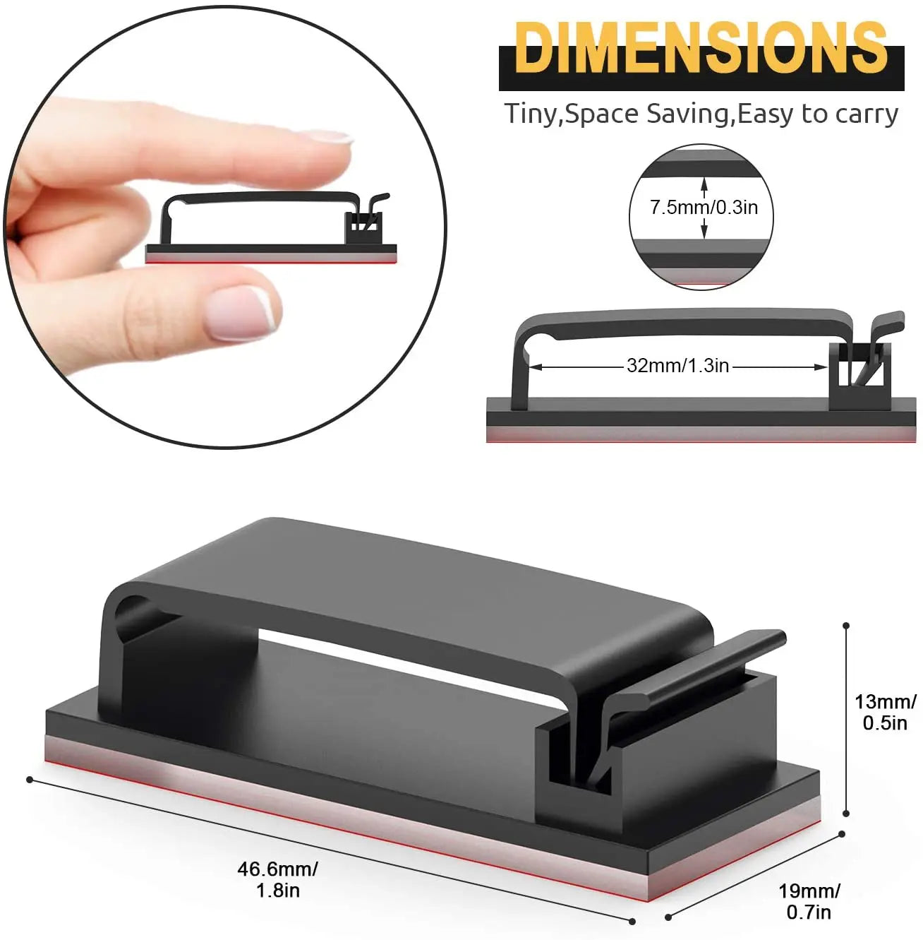 Organizador de Cables Autoadhesivo - Clips de Sujetadores para Gestión de Cables GPS, Decorativos y Funcionales
