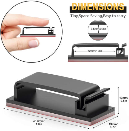 Organizador de Cables Autoadhesivo - Clips de Sujetadores para Gestión de Cables GPS, Decorativos y Funcionales