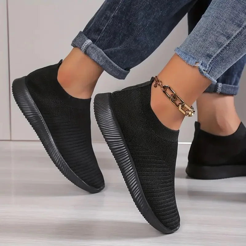 Zapatillas Deportivas para Mujer - Sneakers de Color Sólido de Malla Transpirable, Ligeras y Bajo Tiro para Caminar y Correr