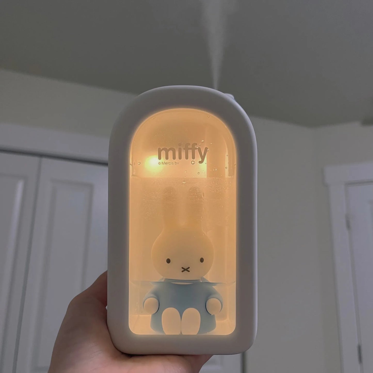 Miffy X MIPOW 380ML - Humidificador Ultrasónico con Luz Nocturna LED - USB Recargable para Dormitorio y Regalos