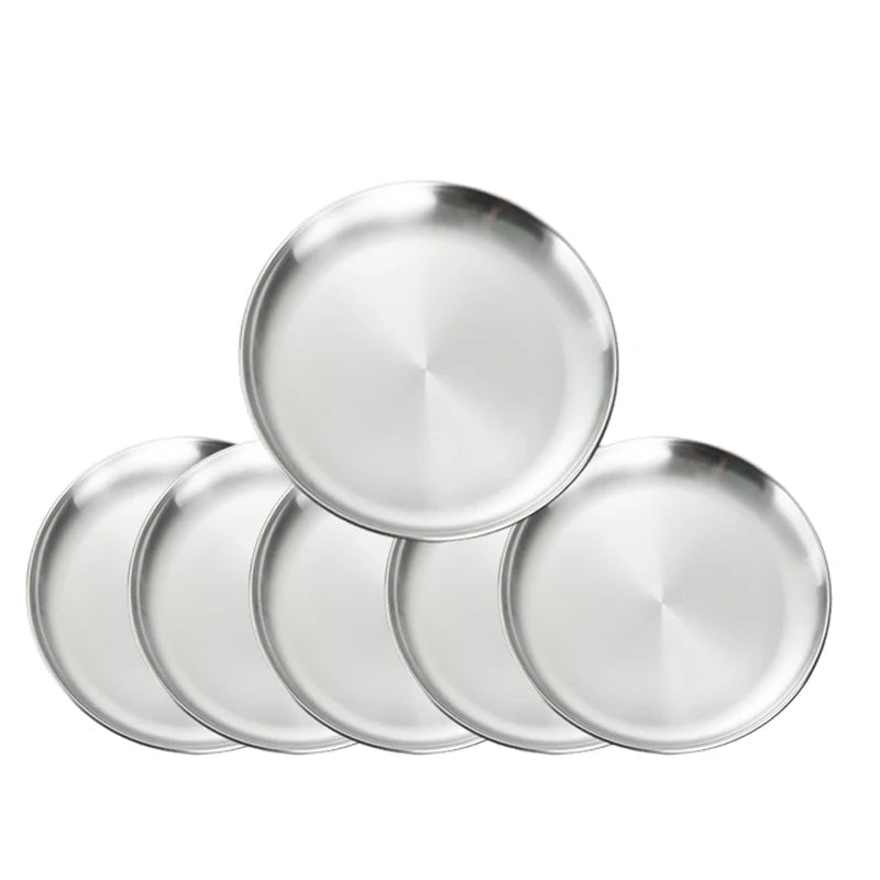 Bandeja de Acero Inoxidable para Picnic y Camping – Resistente, Fácil de Limpiar y Apta para Cocina, Frutas y Snacks