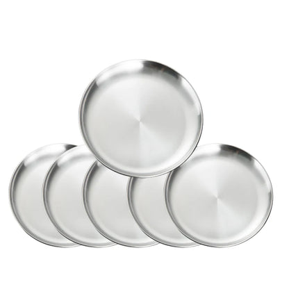 Bandeja de Acero Inoxidable para Picnic y Camping – Resistente, Fácil de Limpiar y Apta para Cocina, Frutas y Snacks