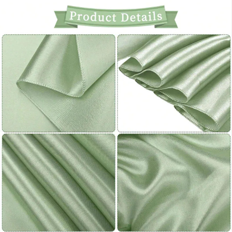 Cinta de satén verde salvia para silla, lazo de seda decorativo, ideal para bodas, fiestas y eventos, 10/50 piezas