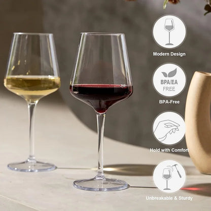 Juego de Copas de Vino  Irrompibles - 2/4/6 Piezas de Tritan Transparente para Bebidas en la Piscina