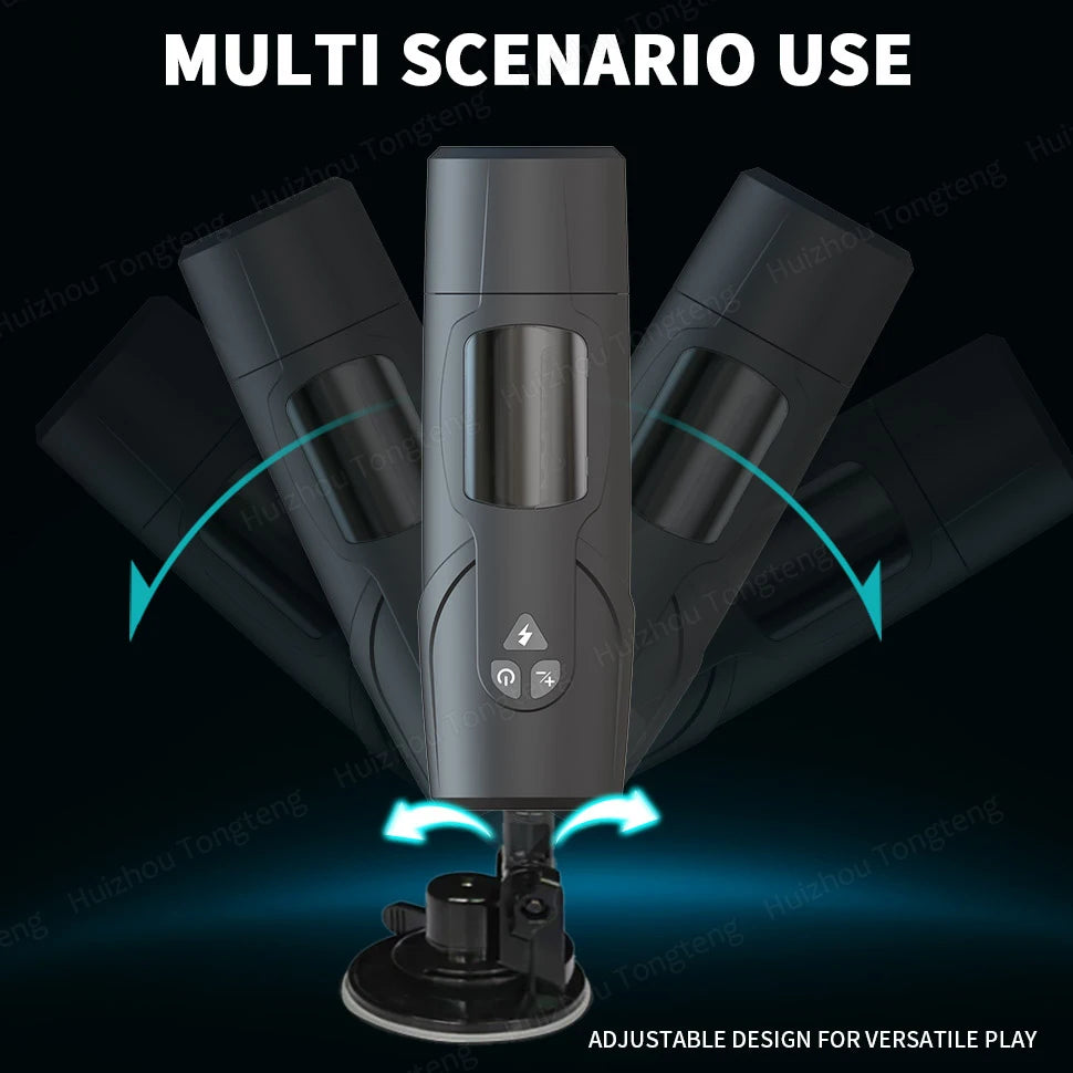 Copa Masturbadora Telescópica Automática para Hombres | Juguete Sexual Masculino con 7 Modos de Vibración, Succión, Rotación y Empuje