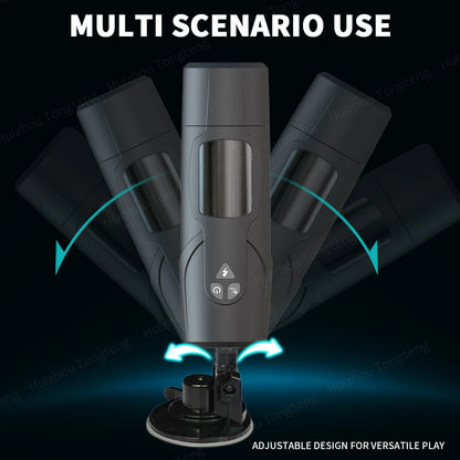 Copa Masturbadora Telescópica Automática para Hombres | Juguete Sexual Masculino con 7 Modos de Vibración, Succión, Rotación y Empuje