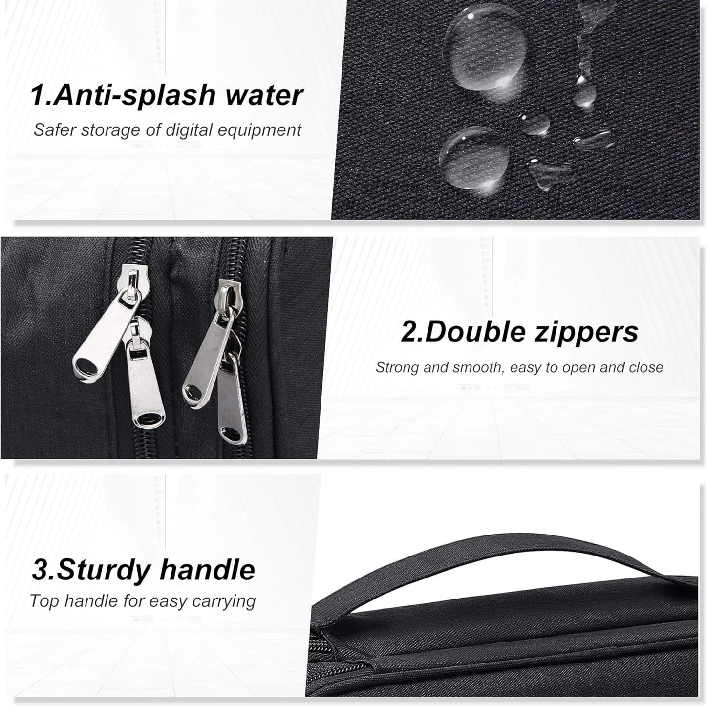 Bolsa Organizadora de Cables Impermeable - Estuche Portátil para Accesorios Electrónicos y Cargadores