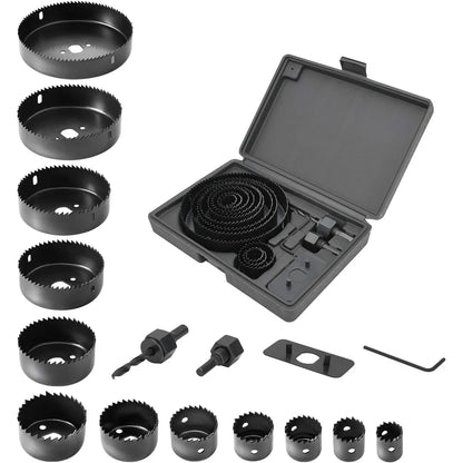 Juego de Sierras de Corona 2/3/6/8/13/16PCS, Kit de Sierras de Corona 19mm-127mm, Mandriles Hexagonales y Llave Allen con Caja de Almacenamiento - Ideal para Madera Blanda y Tablero de PVC