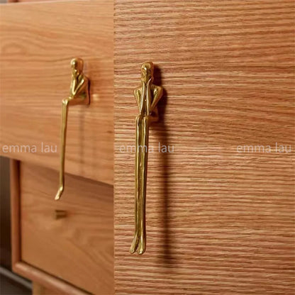 Tiradores dorados de latón macizo para muebles con forma de ciervo y gato, ideales para armarios, cajones y cocinas