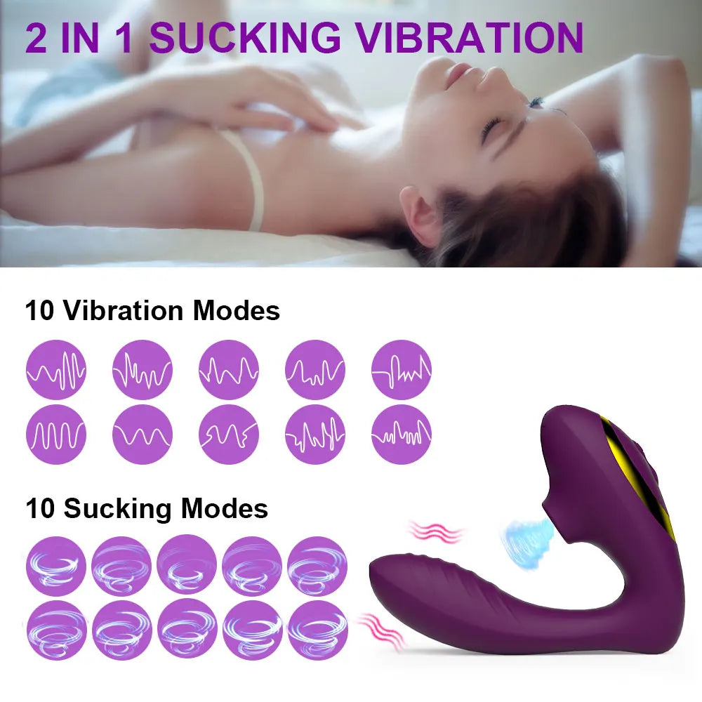 Vibrador de Succión Vaginal con 10 Velocidades, Estimulador de Clítoris y Succión de Sexo Oral, Juguete Erótico para Mujer para Bienestar Sexual