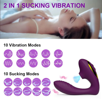 Vibrador de Succión Vaginal con 10 Velocidades, Estimulador de Clítoris y Succión de Sexo Oral, Juguete Erótico para Mujer para Bienestar Sexual