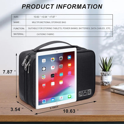 Bolsa Organizadora de Cables Impermeable - Estuche Portátil para Accesorios Electrónicos y Cargadores