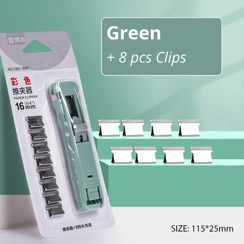 Grapadora de empuje de abrazadera de mano reutilizable sin huellas, Archivo de Libros de papel, carpeta de estudiantes de oficina, herramientas de encuadernación, accesorios de suministros