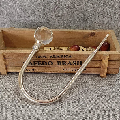 Grilletes de Metal Plateado en Forma de U para Ventana - Ganchos de Amarre de Cortina, 2 Piezas