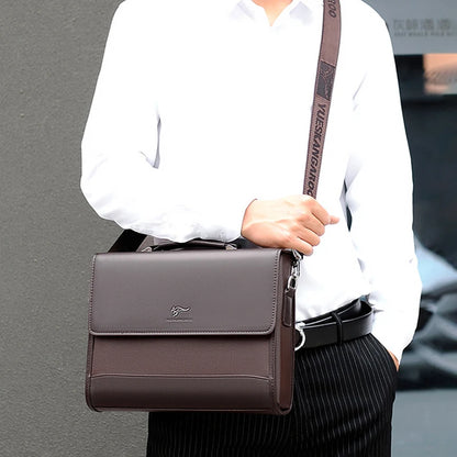 Maletín Ejecutivo de Cuero PU para Hombre - Bolsa de Negocios de Diseño, Bolso Bandolera, Maletín para Documentos y iPad