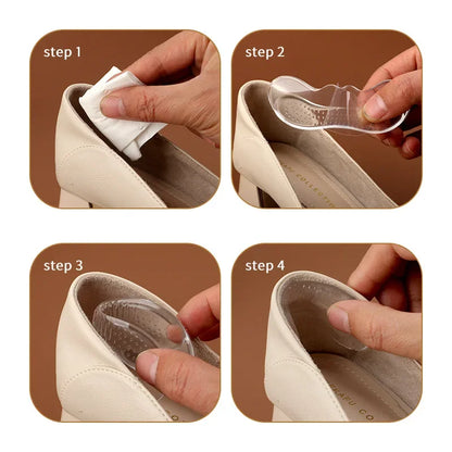 2 Piezas de Almohadillas de Gel Silicona Invisibles para Talón - Protectores Adhesivos para Zapatos y Alivio del Dolor en los Pies