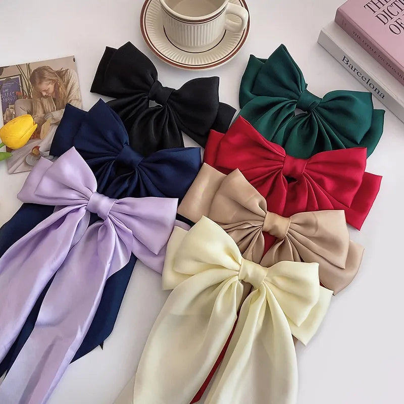Pinza para el Cabello con Lazo Grande de Color Sólido para Mujeres, Nueva Horquilla con Gran Moño, Pinza para Cola de Caballo, Diadema para Niñas, Accesorios para el Cabello