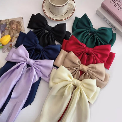 Pinza para el Cabello con Lazo Grande de Color Sólido para Mujeres, Nueva Horquilla con Gran Moño, Pinza para Cola de Caballo, Diadema para Niñas, Accesorios para el Cabello
