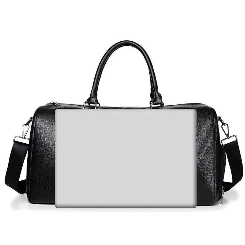 Bolso Retro Deportivo y de Viaje | Impermeable de Gran Capacidad | Bolsa de Entrenamiento PU con Compartimento para Zapatos