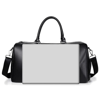 Bolso Retro Deportivo y de Viaje | Impermeable de Gran Capacidad | Bolsa de Entrenamiento PU con Compartimento para Zapatos