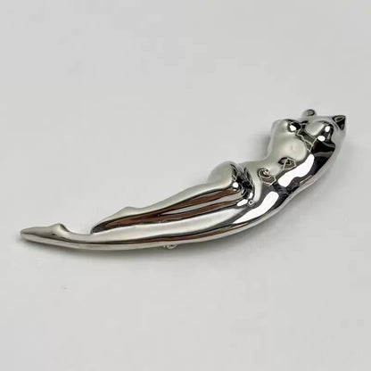 Broche Escultura Corporal Metálico Brillante para Mujer - Broche Geométrico de Moda para Fiesta y Regalos