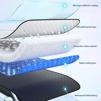 Cubierta Solar para Parabrisas de Auto SEAMETAL - Protector UV y Nieve Magnético para Ventana Frontal (Cubierta de Nieve Engrosada)