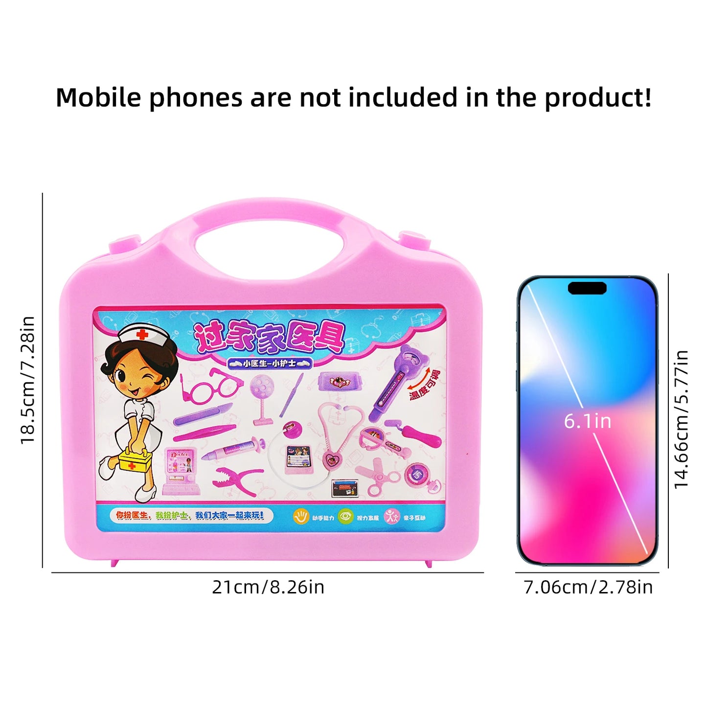 Set de Médico Infantil, Juguete de Juego de Roles con Caja de Medicina Portátil, Estetoscopio e Inyección para Niños y Niñas