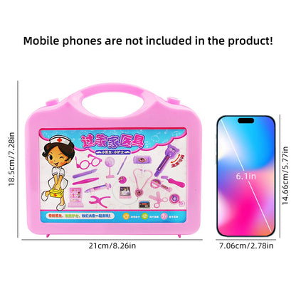 Set de Médico Infantil, Juguete de Juego de Roles con Caja de Medicina Portátil, Estetoscopio e Inyección para Niños y Niñas
