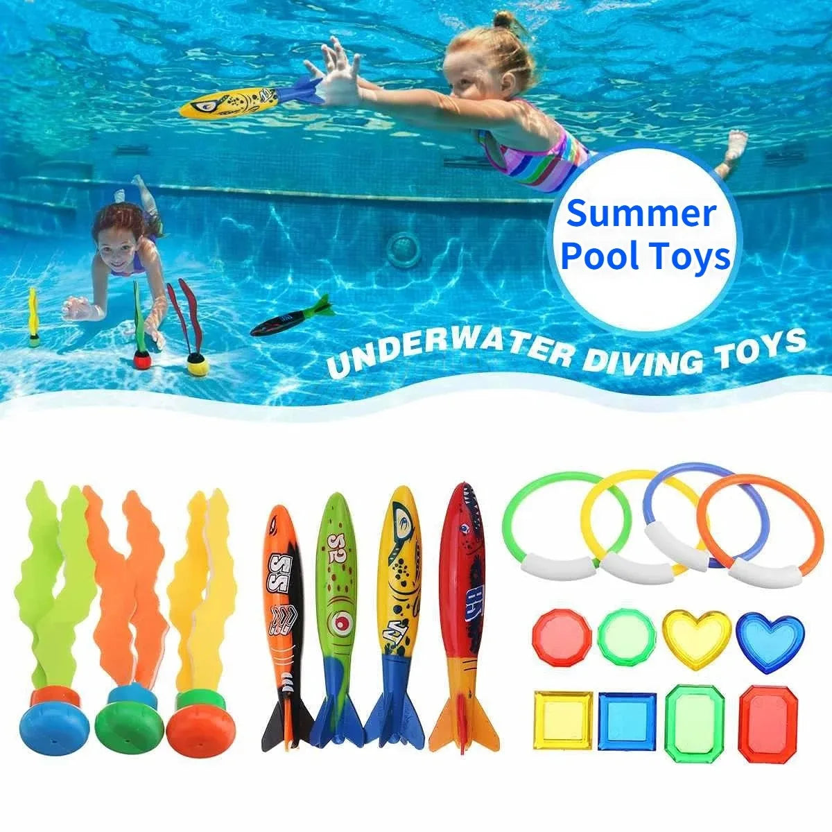 Juguete Acuático de Tiburón para Niños - Juego de Lanzamiento y Buceo en la Piscina, Regalos Educativos y Divertidos para el Verano
