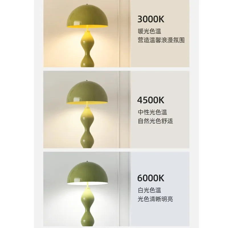 Lámpara de Pie Creativa Macaron en Forma de Seta – Luz LED para Sala, Dormitorio o Mesita de Noche con Cambio de Color