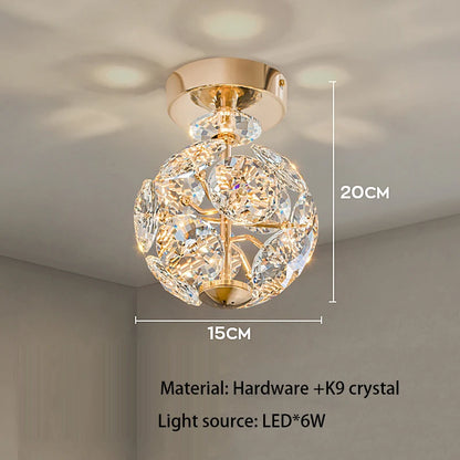 Candelabro Pequeño de Cristal K9 Puro, Lámpara de Pared de Lujo para Pasillo, Decoración Moderna para Bar