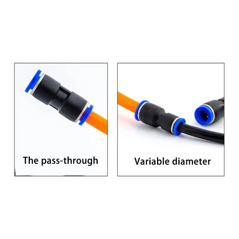 5 Piezas de Conector Rápido Pneumático para Tubos de Aire - Acoplamientos de Agua Push-In para Mangueras de 4mm a 16mm (PU, PY, PK, PM, PZA)