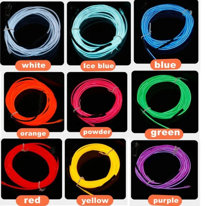 Tira de Neón Flexible EL Light 1M/2M/3M/4M/5M LED Neón para Fiesta, Decoración de Ambiente, Impermeable, Multicolor