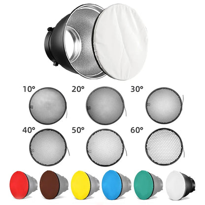7" Bowens Mount Standard Reflector Diffuser Lamp Shade Dish Honeycomb Grid for photography Studio Flash Strobe light