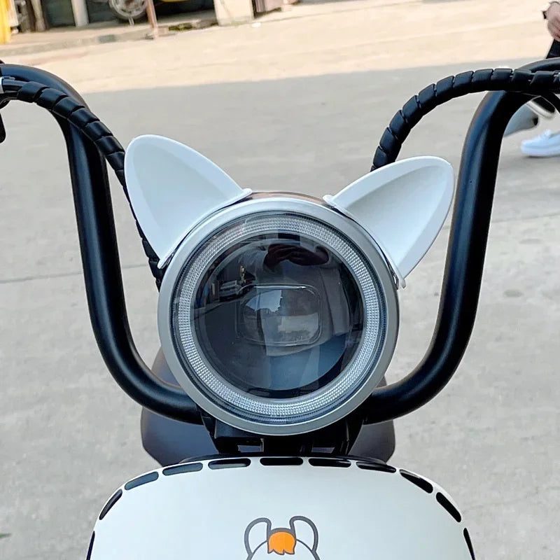 Decoración de Casco de Motocicleta con Orejas de Gato 3D, Pegatinas Universales para Coche Eléctrico, Accesorios de Ciclismo