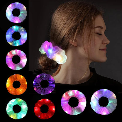 Scrunchies LED Brillantes - 1/10 PCS de Diademas Luminosas para Niñas | Accesorios de Fiesta Iluminados