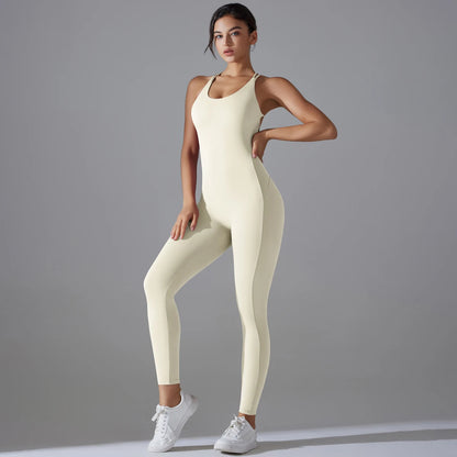 Bodycon Enterizo Deportivo Sin Espalda para Mujer - Push-Up, Yoga y Fitness
