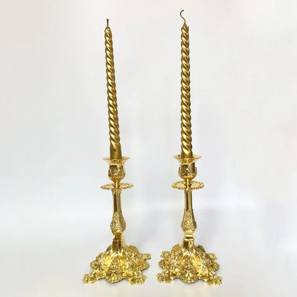Candelabros de Metal Dorado y Plateado PEANDIM - Soporte para Velas de Boda y Decoración Romántica para Fiesta de Navidad